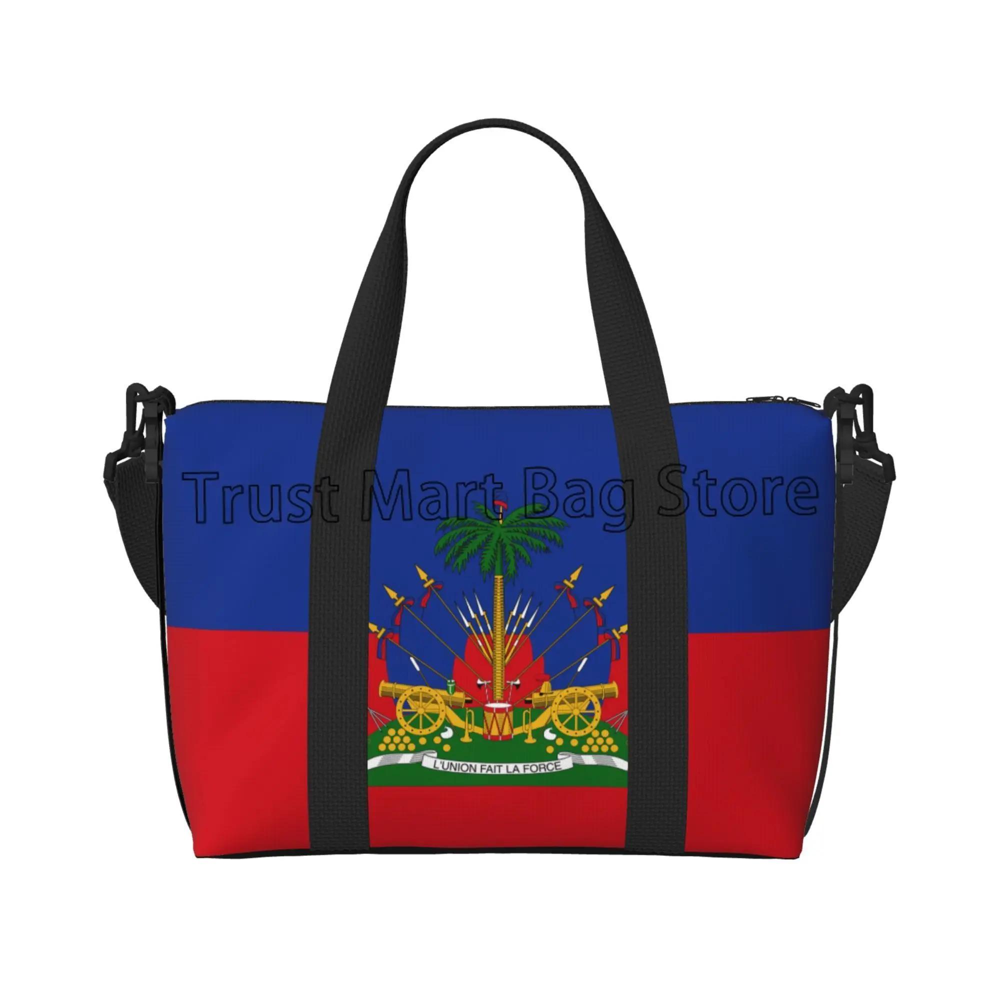 

Haitian Flag Pattern Duffle Bag for Men Women Portable Large Luggage Bags Durable Waterproof Handbag for Travel Sports Gym Yoga