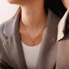 Love Photo Frame Necklace Lettering Mom Heart Pendant Light Luxury Fashion Versatile Necklace Women
