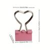 3Pcs Heart Pink Binder Clip Heart Shape Handle Metal Paper Clips  for Office School Home Supplies