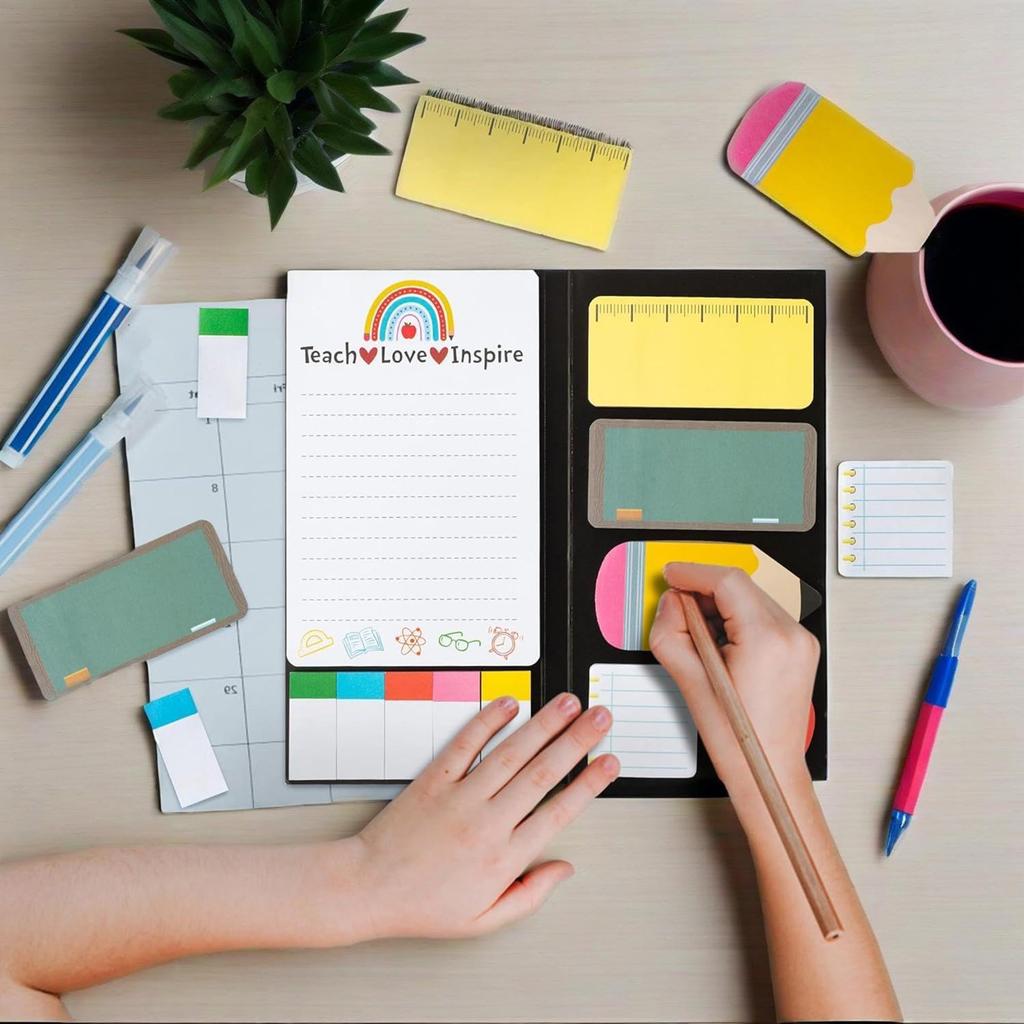 Lehren ist eine Herzensangelegenheit Haftnotiz-Set Tafel Selbstklebende Notizblöcke Lehrer Anerkennungsgeschenk Schreib-Memo-Blöcke Schulmaterial