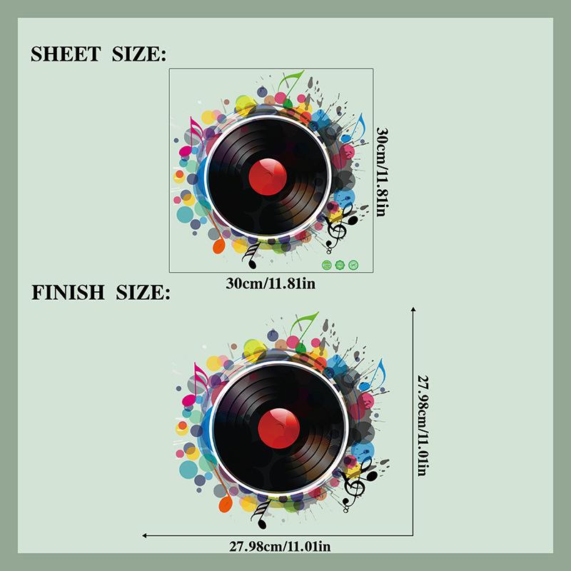 

Музыкальные настенные наклейки, виниловые наклейки для гостиной, спальни, концертного зала, креативные альбомы, художественные наклейки, настенное украшение as pic