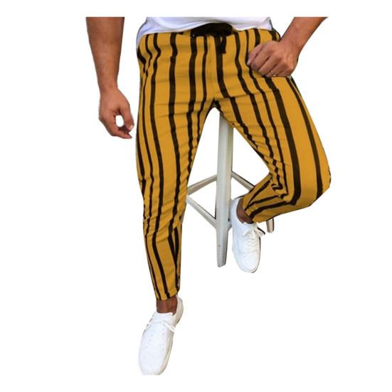Pantalones Deportivos Chic para Hombre con Estampado de Rayas Verticales, Cordón Ajustable y Corte Skinny Lápiz