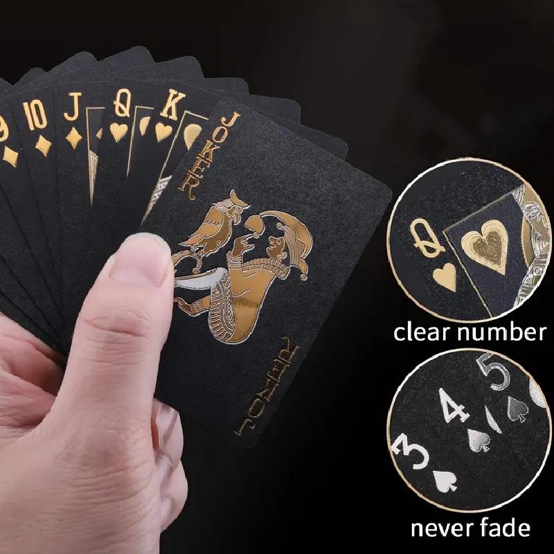 Black Gold Playing Card Game Card Waterproof Creative Magic Tools Chessboard Game Props For Home Holiday Classic Party Game