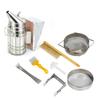 Beekeeping Starter Set Bee Brush Scraper Frame Clip Beehive Smoker Double Mesh Screen Water Feeder