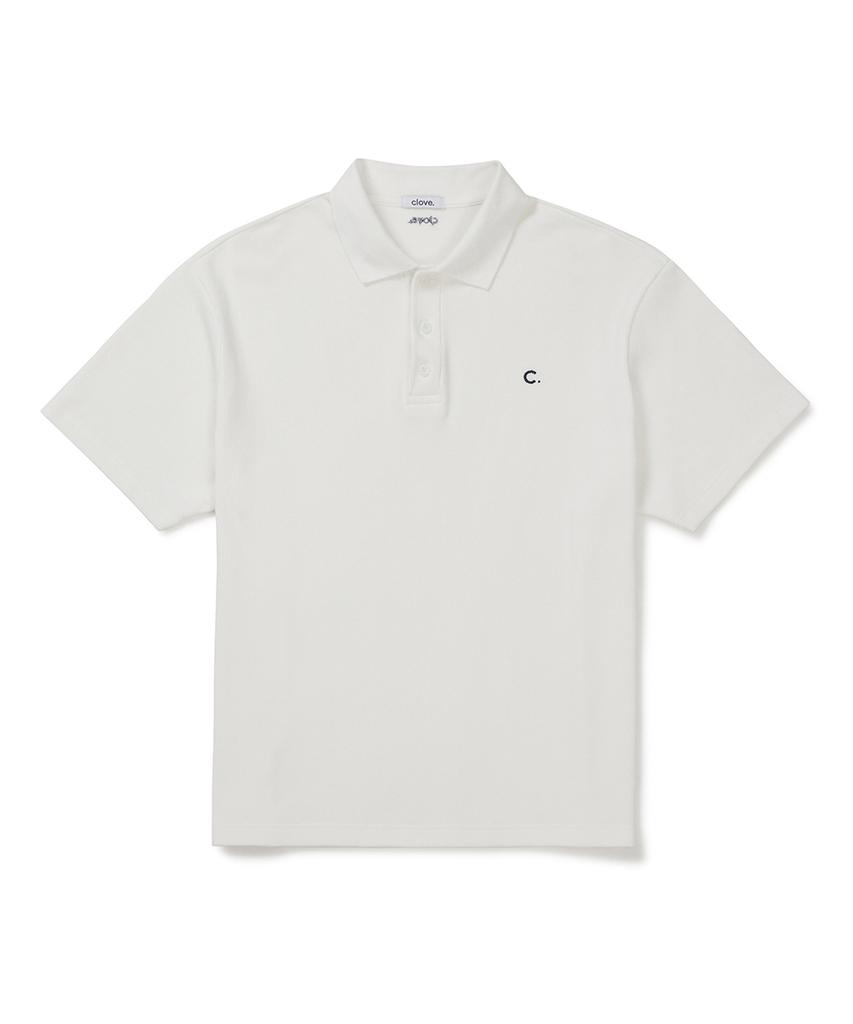CLOVE [26Sm Clove] Waffle Polo T-Shirt_Men (White)