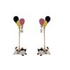 S925 Sterling Silver Cartoon Cat & Balloon Earrings for Women