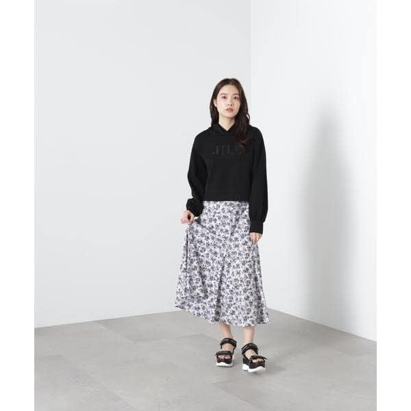 Jill by Jill Stuart Women's Shadow Flower Print Skirt, Blue, 125-3120018