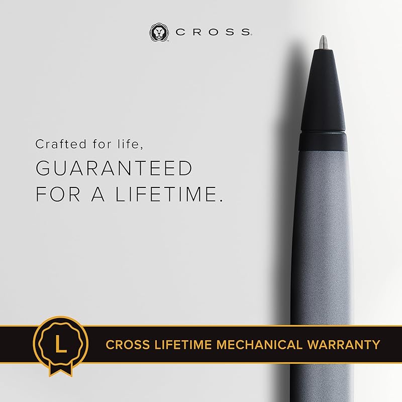 

Cross Calais Refillable Ballpoint Pen Presented in a Luxury Gift Box - Medium Point, Black Ink, Matte Gray & Black 1 Count (Pack of 1) чорний