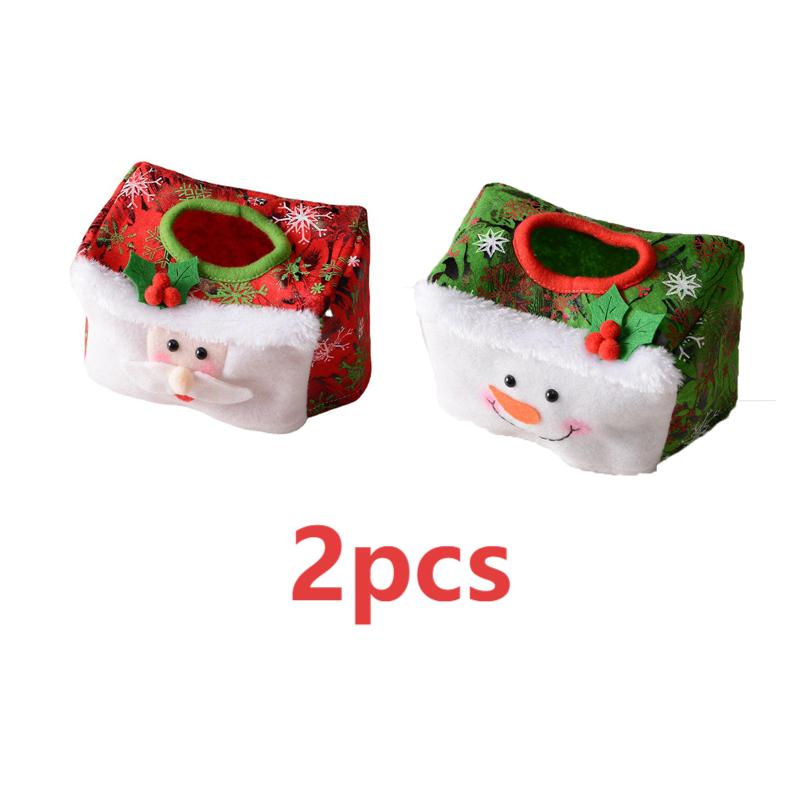 Christmas Santa Claus Plush Napkin Boxes Cute Tissue Bag Home Kitchen Napkin Holder Storage Napkins Bathroom Paper Bag