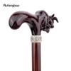 Brown Cow Bullfight Wooden Fashion Walking Stick Decorative Cospaly Cane Halloween Wood Mace Crutch  Wand Crosier 92cm