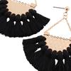 Gprince European Fashion Fan-shaped Gothic Tassel Earrings Ear Drops Women Jewelry Black
