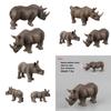 Modèle de Rhinocéros Africain Sauvage Jouet de Collection Pour Affichage Éducatif et Apprentissage des Enfants