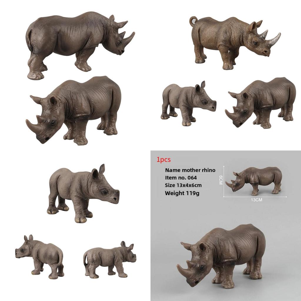 Modèle de Rhinocéros Africain Sauvage Jouet de Collection Pour Affichage Éducatif et Apprentissage des Enfants