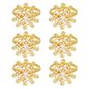 1/2/6Pcs Golden Metal Napkin Ring Faux Pearl Decor Snowflake Design Winter-themed Napkin Holders Weddings Parties Table Decor