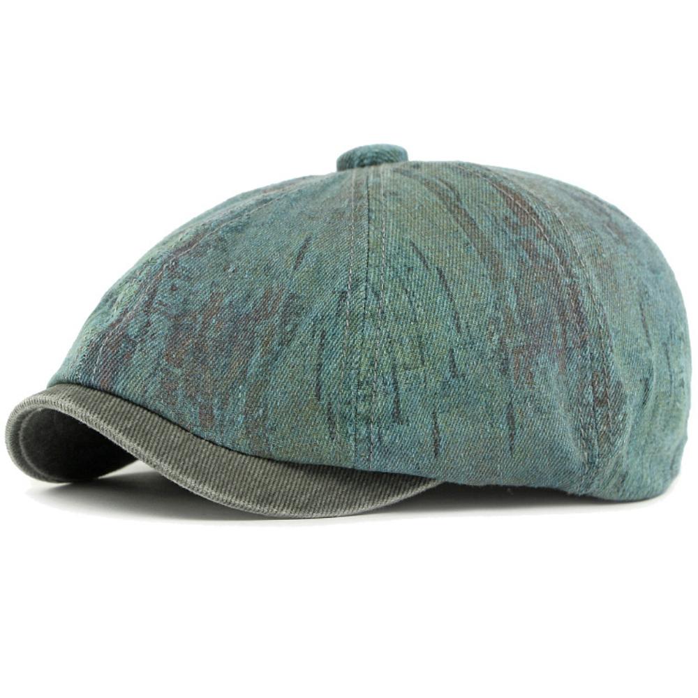 HT4789 Mens Berets Women New Washed Cotton Ivy Flat Cap Male Female Octagonal Beret Hat Spring Summer Autumn Patchwork Beret Cap