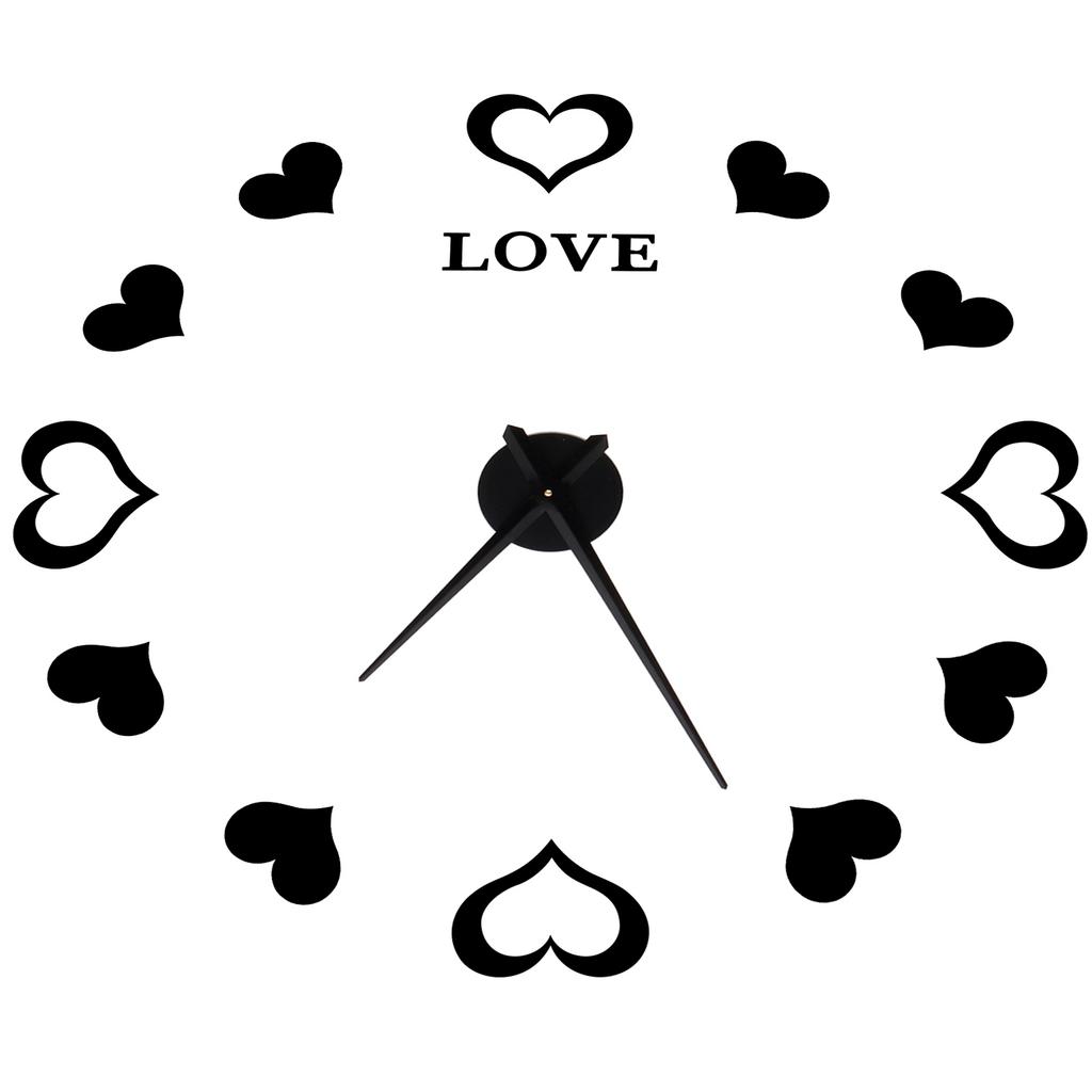 Innovative DIY Wanduhr Acryl Spiegeloberfläche Wandaufkleber Uhr für HeimdekorationSchwarz