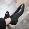 Men's Plus Size Autumn Pointed Toe Leather Ankle Boots - Casual & Formal Zipper High Tops