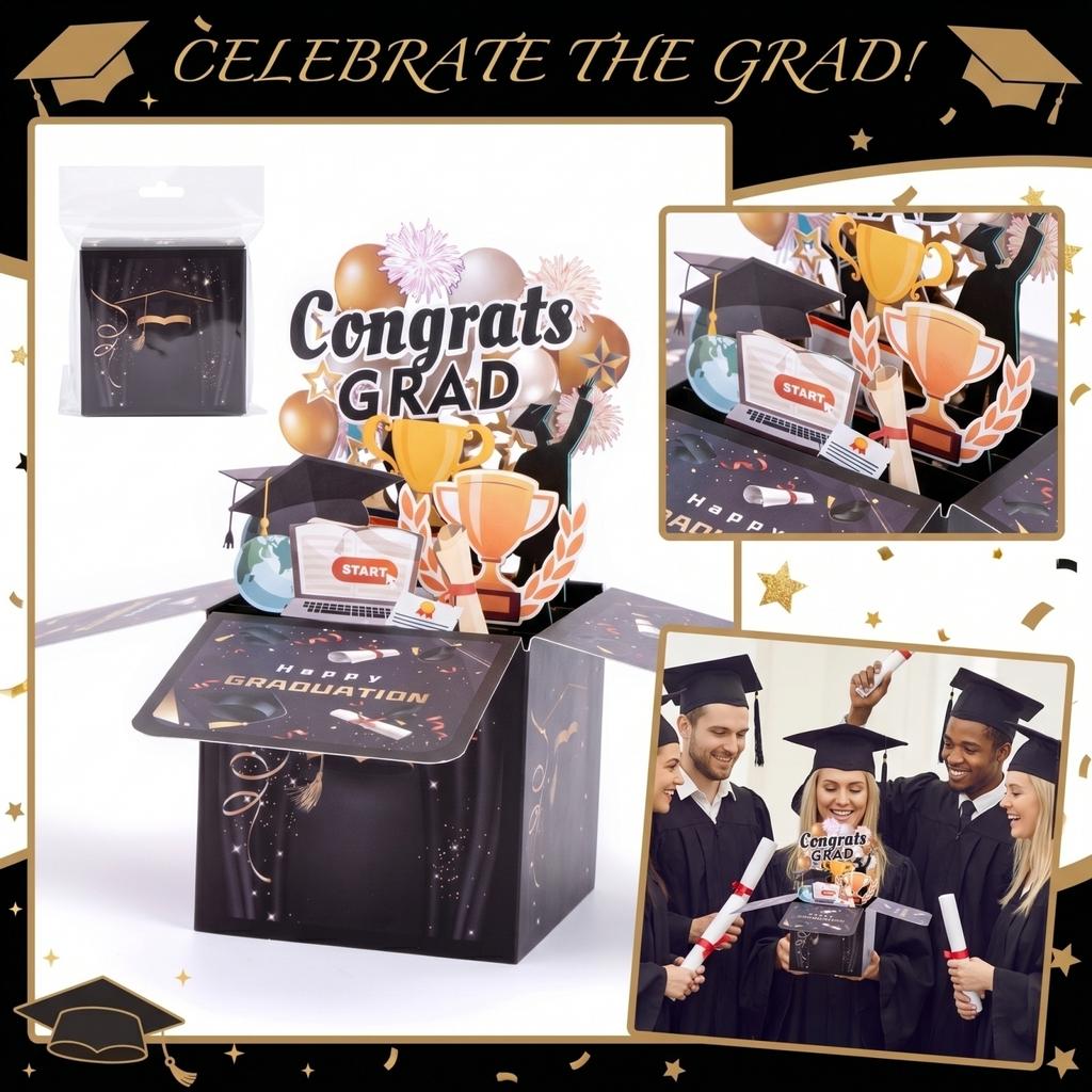 Graduation  Themed Party Party, 3D 3D Greeting Card, 3D Box For Teachers And Classmates, Handmade Hollowed Out Carving