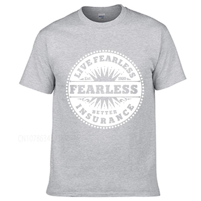 Graphic summer Man tshirt Live Fearless Better Insurance Established 1920 Short Sleeve Soft O Neck Tshirt cotton teeshirt
