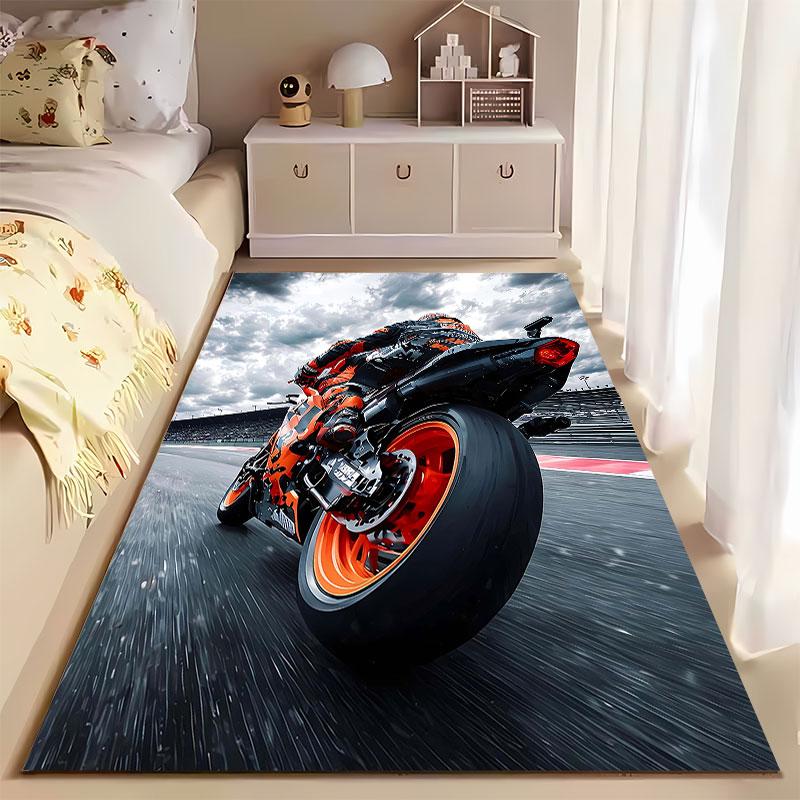 Racing Motorcycle Track Design suitable as a non-slip mat for the living room or bedroom sofa