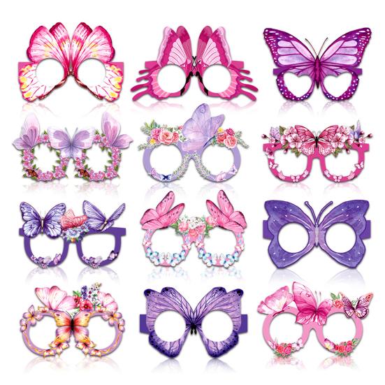 Butterfly Paper Glasses Spring Party Favors Birthday Party Eyeglasses Photo Booth Props for Kids Adults Holiday Supplies