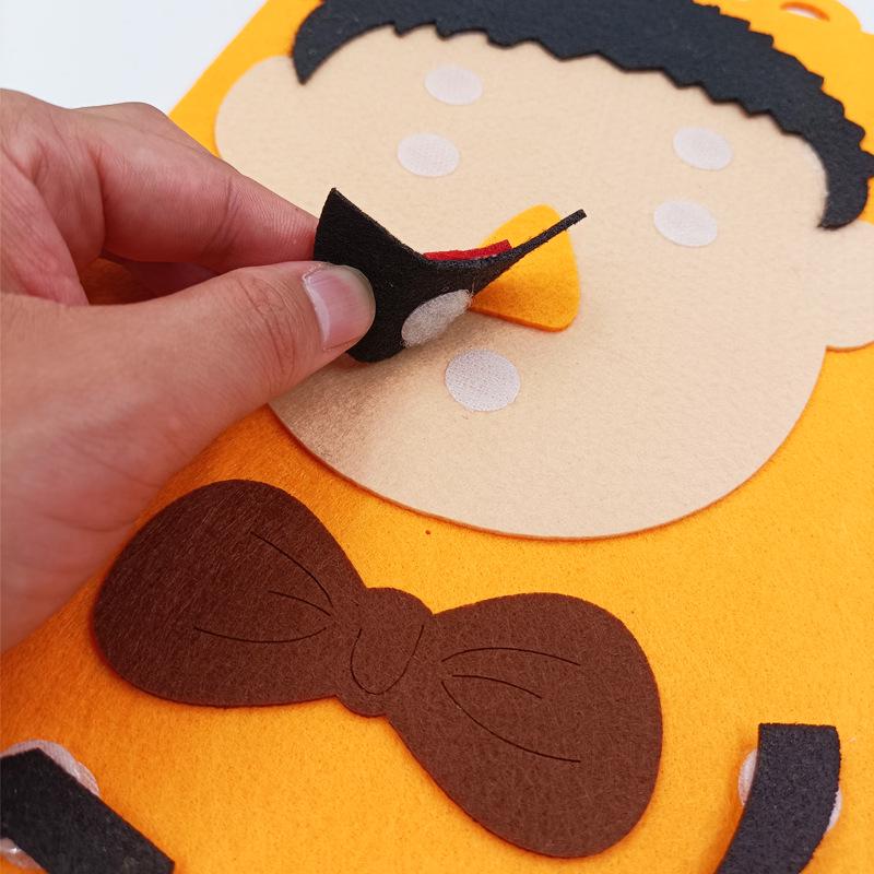 Kids' Expression Puzzle Felt Kit: Educational Facial Feature Stickers