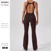 Fashion Yoga Jumpsuit Women's Quick-Drying Tight Dance Sports Fitness Hip-Lift and Belly Shaping Micro-Pull Loose Pants Jumpsuit