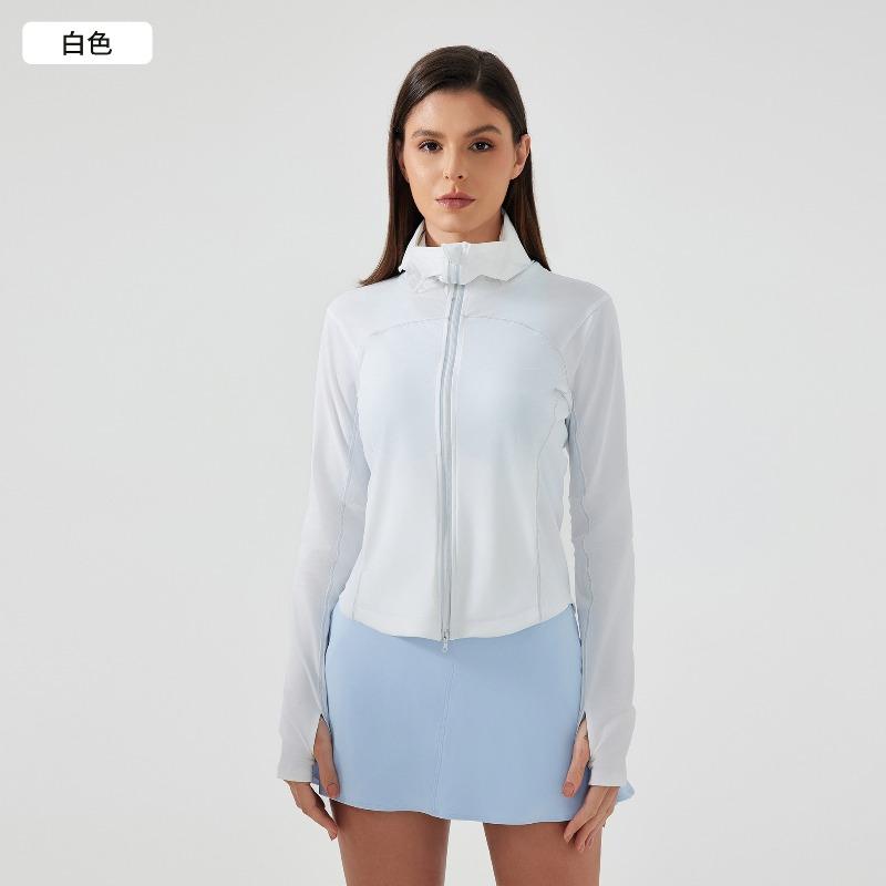 New hooded face covering sunscreen clothing women's two-way zipper breathable outdoor UV protection skin clothing