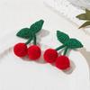 2Pcs Elegant Plush Cherry Hair Clip For Women Nonslip Barrettes Fashion Hairpin For Daily Use And Special Occasion