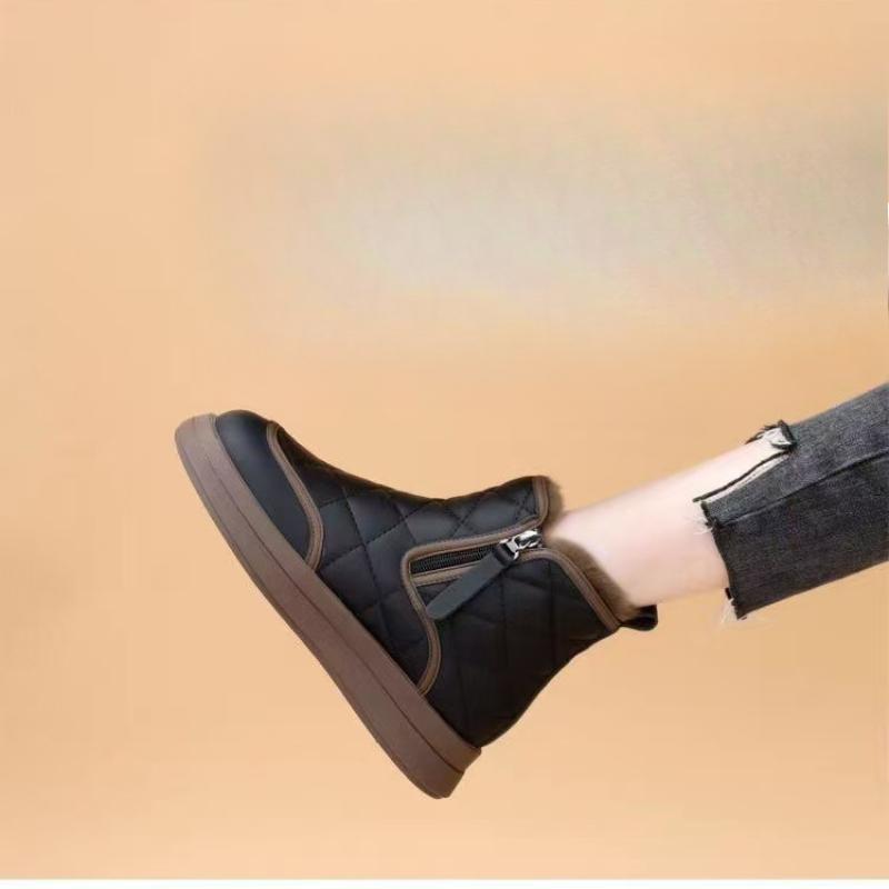 

Women s fall winter warm cold heightening lightweight hiking mountaineering waterproof non-slip high boots snow cotton shoes 35 чорний