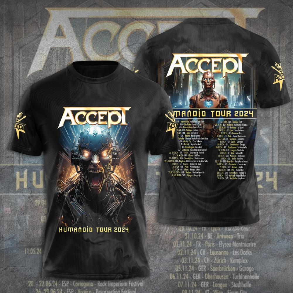 New Classic Band Accept T-shirts 3D Printed Men's Women Hip Hop Short Sleeve Round Neck T Shirt Oversized Tees Tops Man Clothing