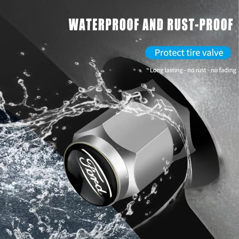 Car Tire Valve Caps Cover with Wrench for Ford Explorer Ecosport Galaxy Mustang Mk3 Transit Fiesta Mondeo Raptor Ranger S MAX