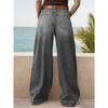 2026 New Women's Loose Fit Wide Leg Straight Jeans, Vintage Slimming Cropped Denim Pants for Casual Daily Wear