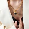 Knorpel Schlangenknochen Kette Glas Anhänger Halskette Titan Stahl 18K Gold Nicht-Fading Maillard Zubehör Vielseitig Schmuck Frauen