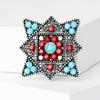 Vintage Turkish Tibetan Flower Brooch Brooch Anti-Light Buckle Pin Classic Temperament Clothing Accessories