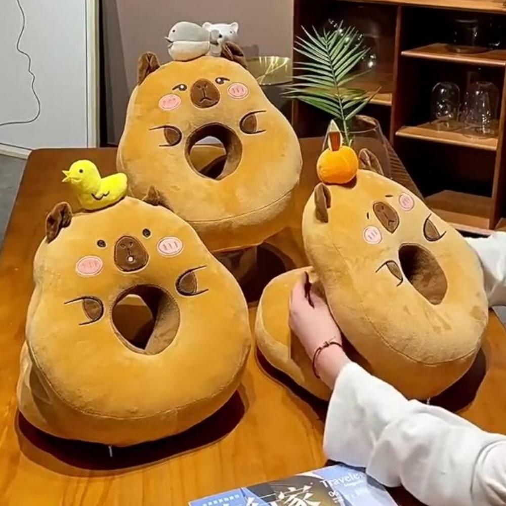 Super Soft Capybara Office Nap Pillow Double-sided Capybara Neck Pillow Hand Warmer Pillow  Office