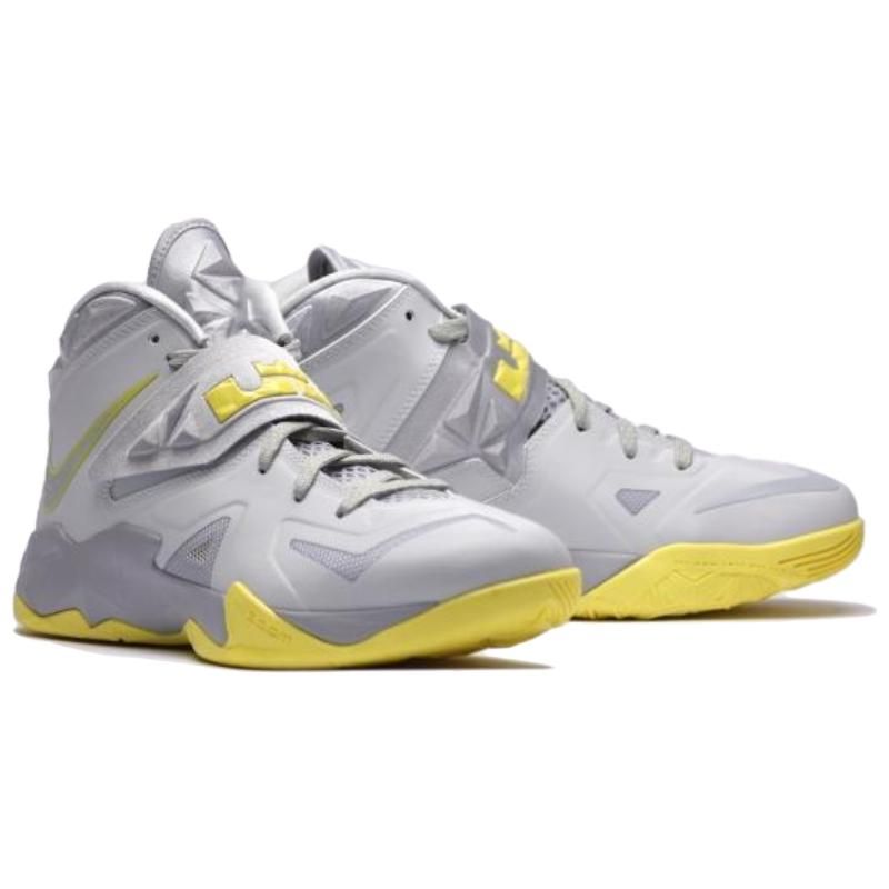 Nike LeBron Zoom Solider 7 Sonic Yellow Men Sneakers Pure-Platinum Wolf-Grey-Sonic-Yellow 599264-001