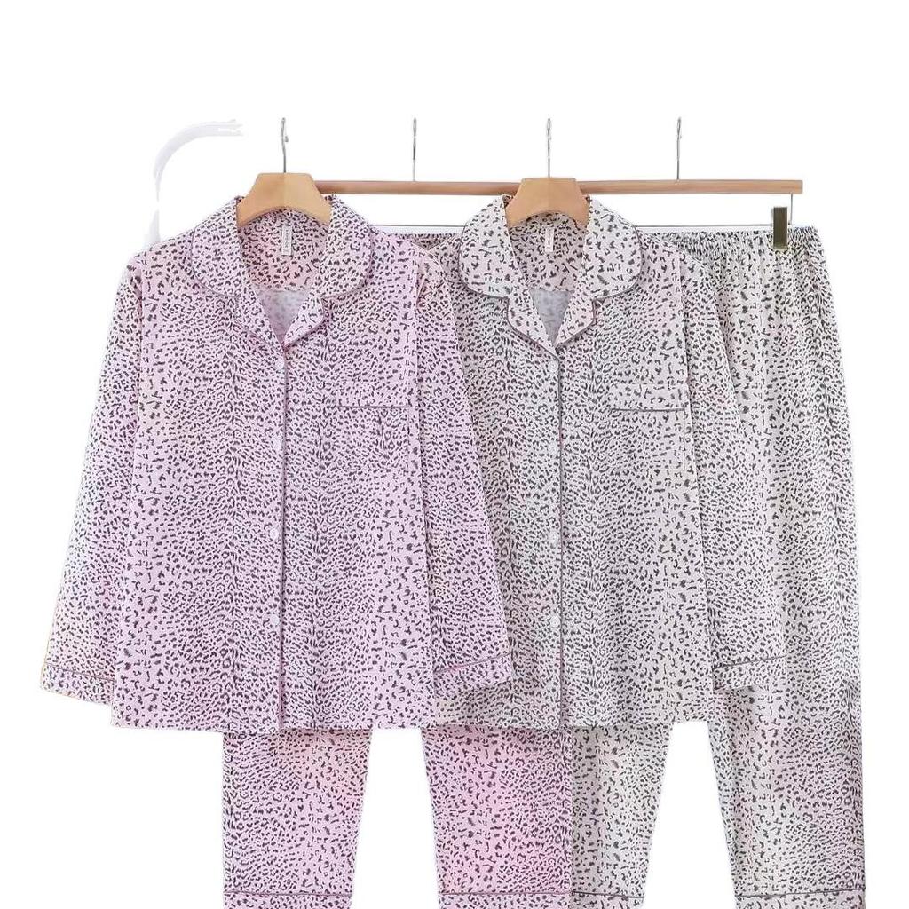 Dingdang Guifei Autumn/Winter Women's Two-Piece Pajama Set: Turn-Down Collar, Long Sleeve, Long Pants, Casual & Comfortable Homewear