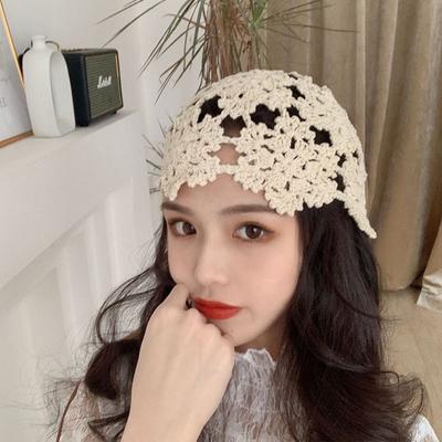 Basin Hat Crochet Bucket Hat Panama Cap Beanies Casual Hollow Flower Knitted Hat  Girls