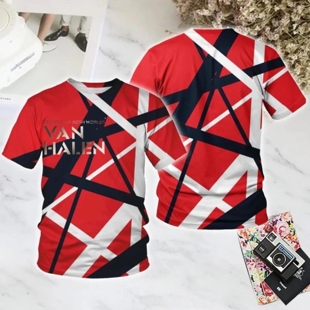 Herren T-Shirt Rock VAN HALEN Band 3D Druck T-Shirt Damen Mode Kurzarm Oberteile T-Shirts Hip Hop T-Shirt Herren Kleidung XXXL black