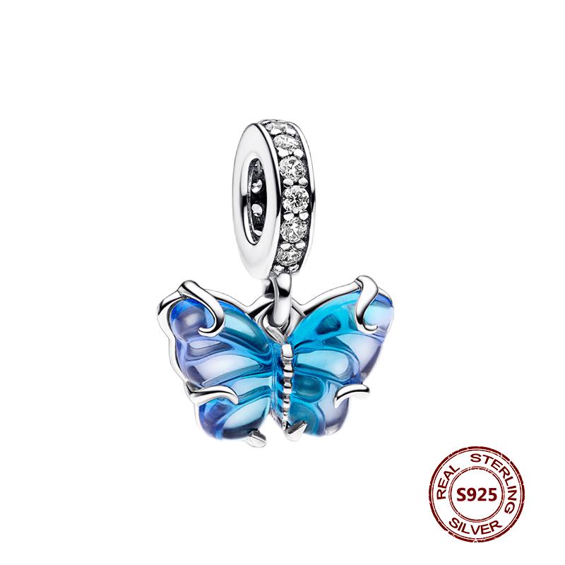 Charms camaleonte adatti a braccialetti originali alla moda in argento 925 con zircone, perlina a forma di polpo e tartaruga, ciondolo a forma di farfalla e lucciola, fai da te per realizzare gioielli