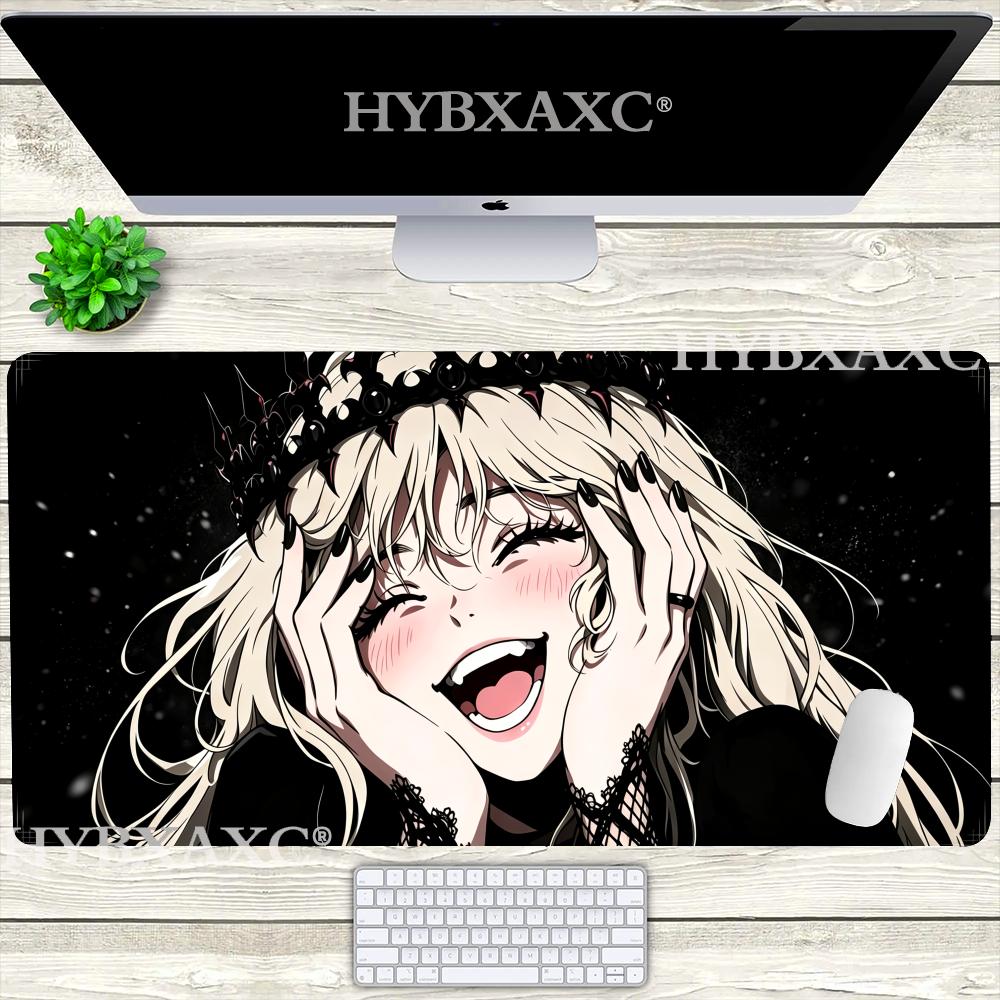 HYBXAXC Gothic Anime Vampire Girl Mouse Pad Dark Aesthetic Desk Mat Large NonSlip Gaming Mousepad for Gamer
