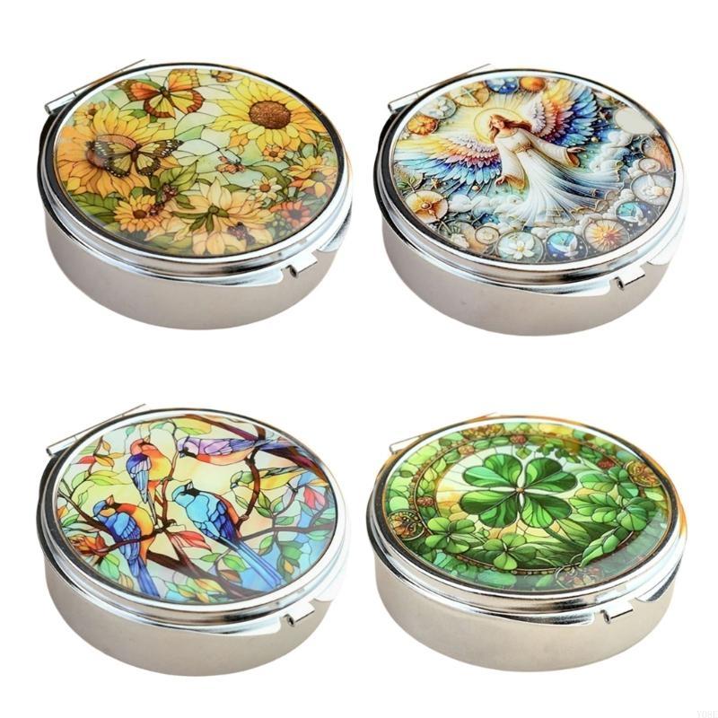 Portable Metal Jewelry Organiser With Mirror And Secure Closure For Travel Storage Container with Compartment Y08E