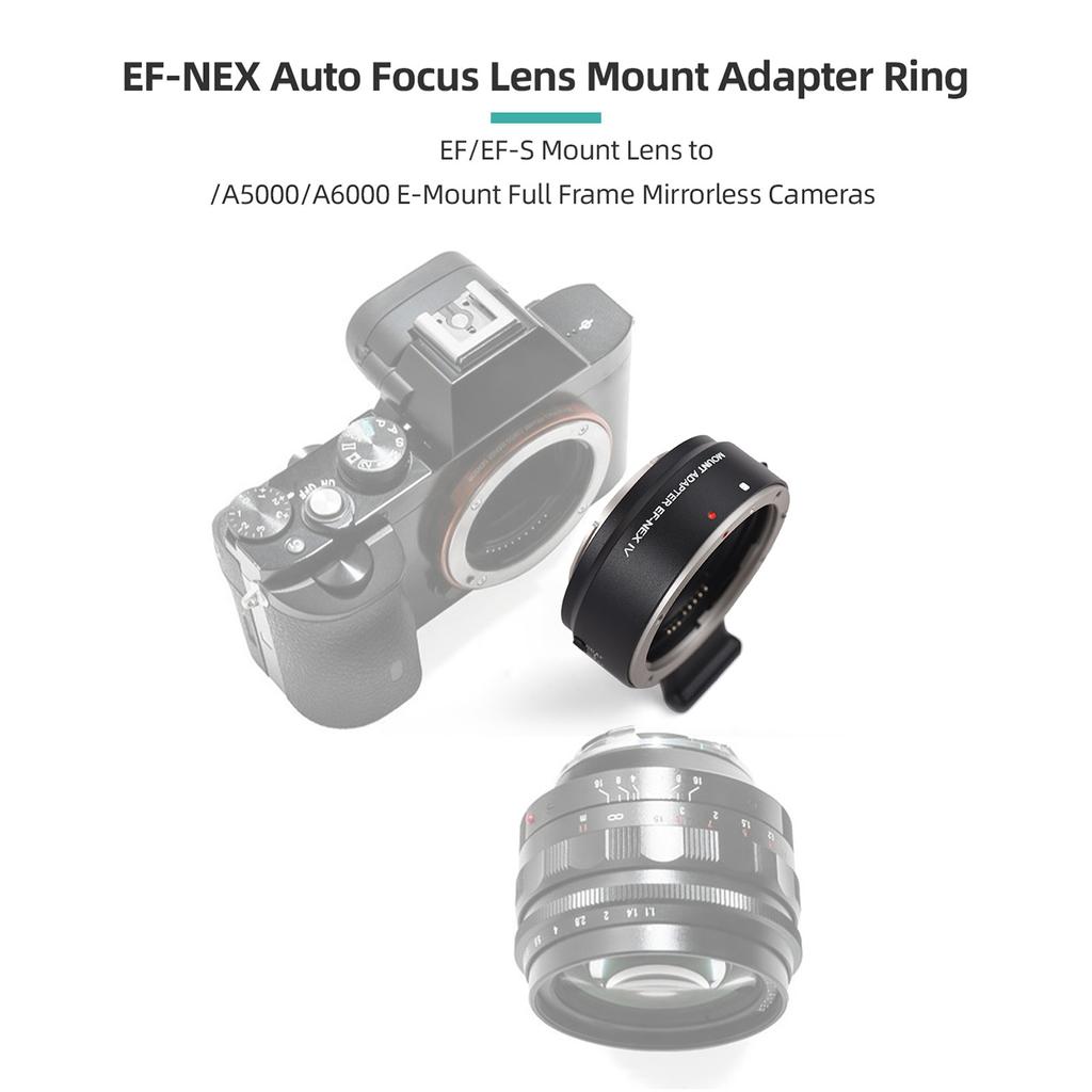 EF NEX IV Lens Mount Adapter Ring Auto Focus USB Upgraded Compatible with EF EF S Mount Lens to A7 A7R A7M3 A7M4