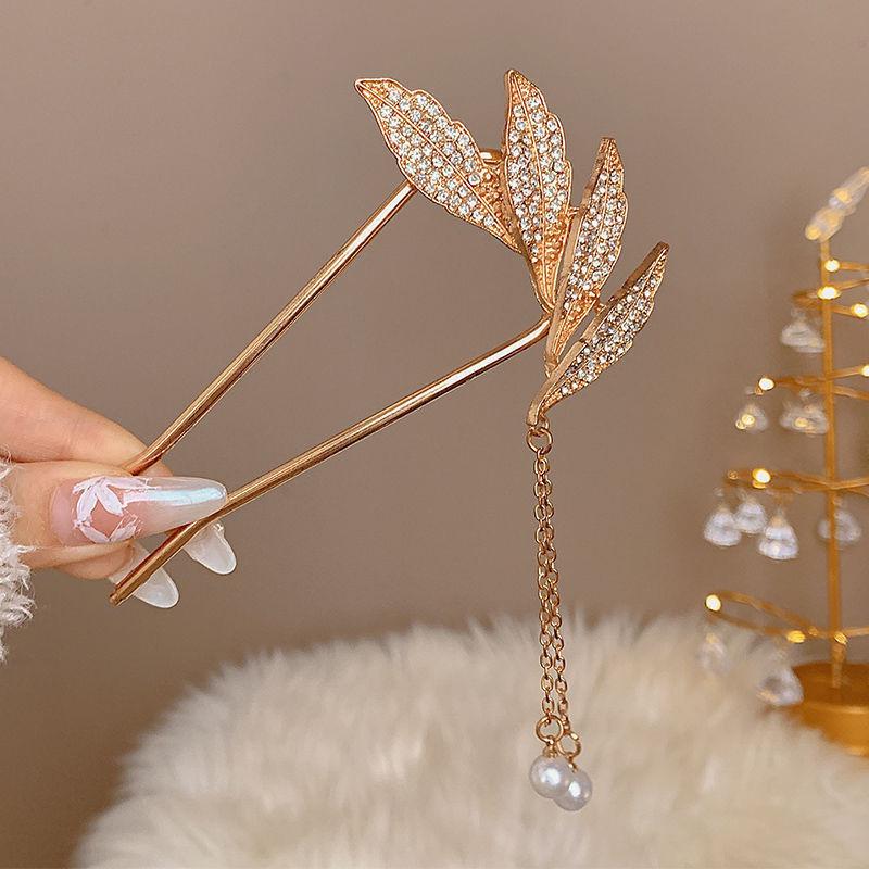 2025 Butterfly Rhinestone Hair Comb: Elegant Women's Hair Fork for Buns & Hairstyles