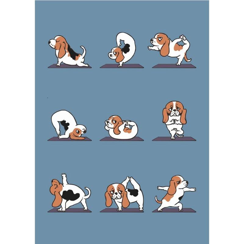 

Современный забавный милый бульдог, кот, панда, йога, знак и печатный плакат, холст, картина, животное, скандинавское настенное искусство, декор для детской комнаты 21*30cm No Frame