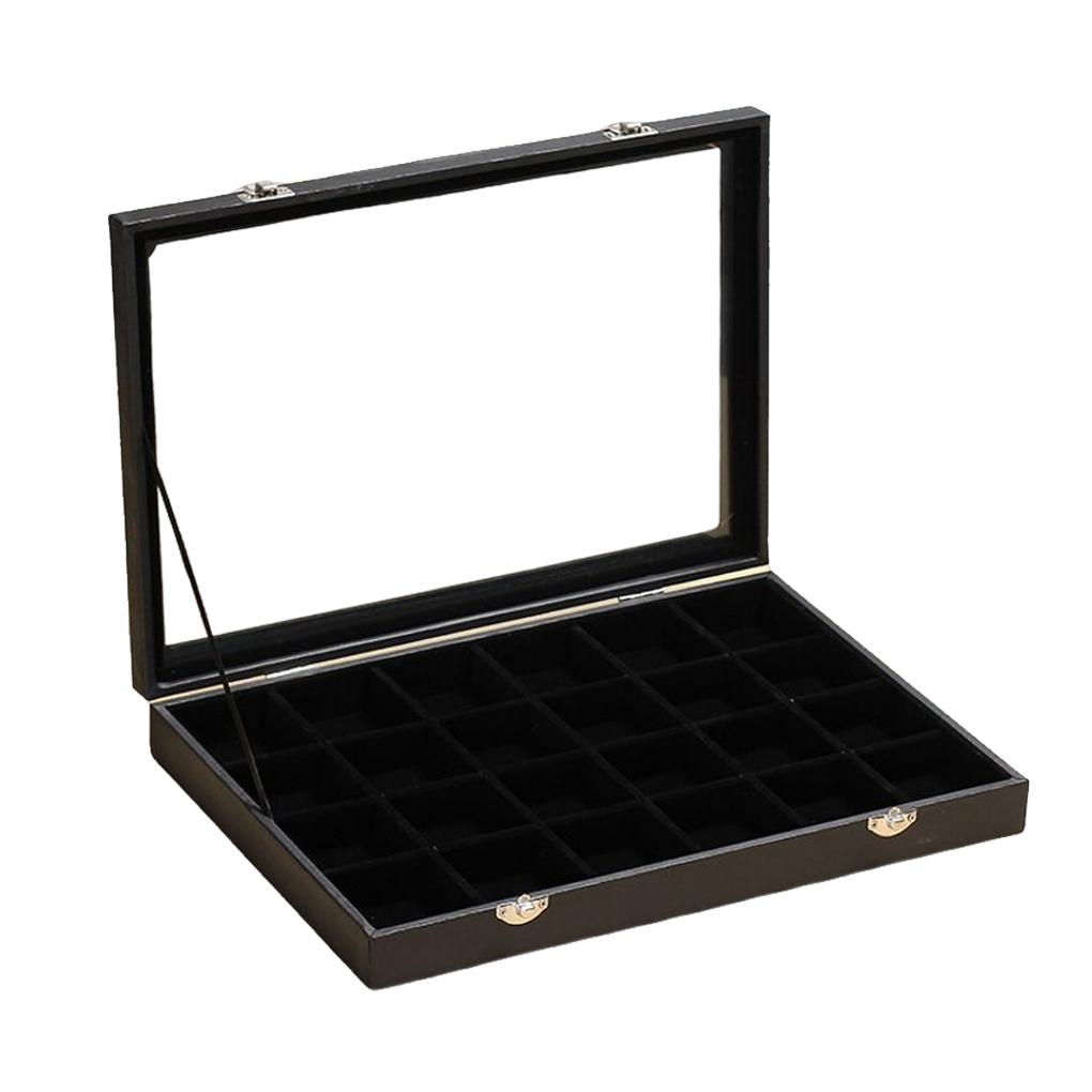 

Velour Jewelry Tray Ring Earring Dust-proof Soft Home Drawer Necklace Organizer with Lid Bangle Holder for Table Dresser