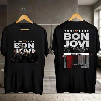 Camiseta Bon Jovi 2026 Forever Tour, Concerto Bon Jovi 2026, Camiseta de Rock Bon Jovi Camiseta Unissex