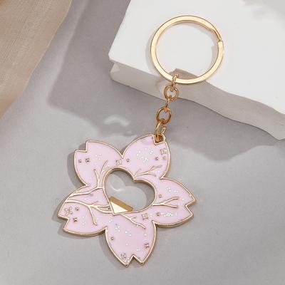 Portachiavi Apribottiglie Chic Rosa Fiori di Ciliegio Lega di Zinco, Accessorio alla Moda e Carino per Chiavi dell'Auto e Borse - Perfetto per l'Uso Quotidiano o come Regalo per le Vacanze