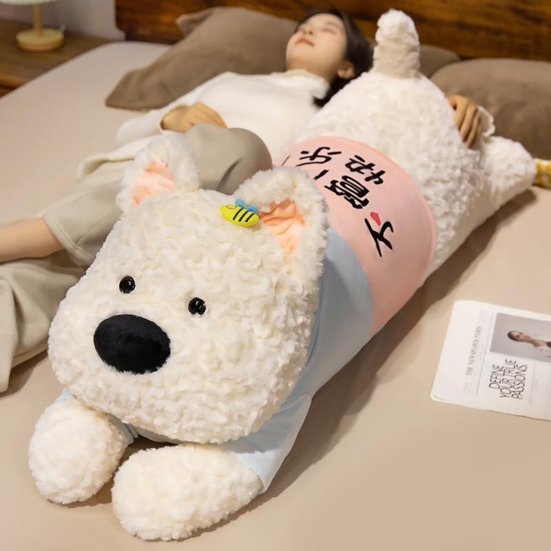 110cm Huge Kawaii Dog Plush Toys Cartoon Stuffed Animal Cute Soft Cuddly Baby Plushie Pillow Lie Prone Toy For Girls Gift Decor
